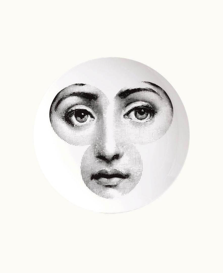 Fornasetti Fornasetti Wall Plate Tema E Variazioni N.71 In White / Black