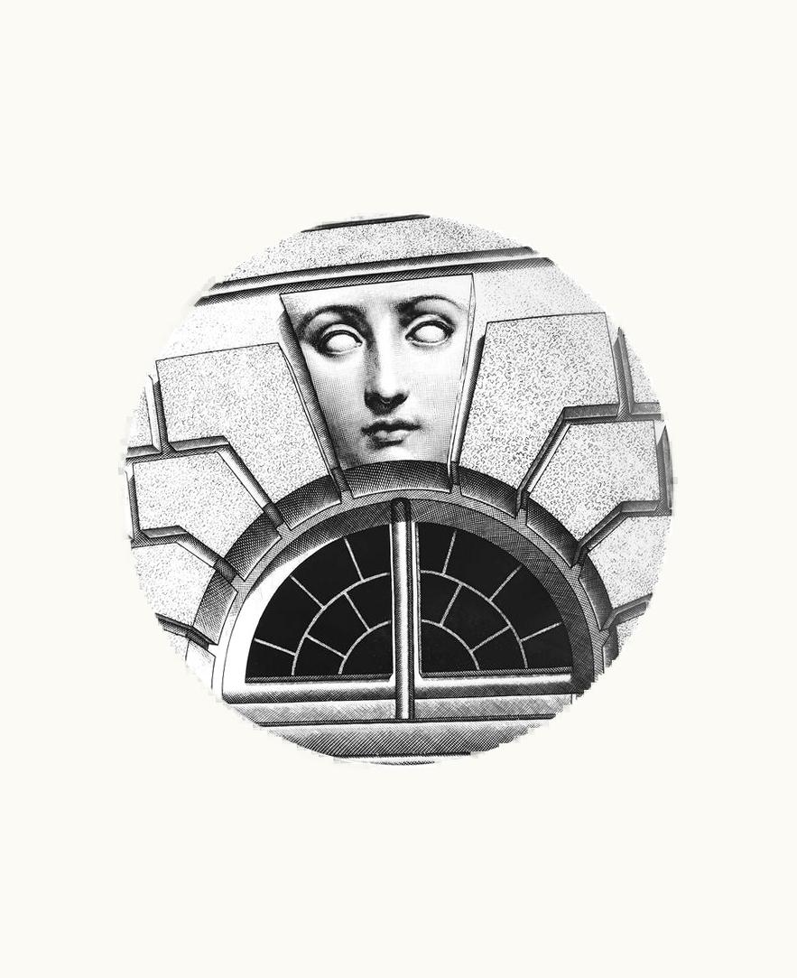 Fornasetti Fornasetti Wall Plate Tema E Variazioni N.212 In White / Black