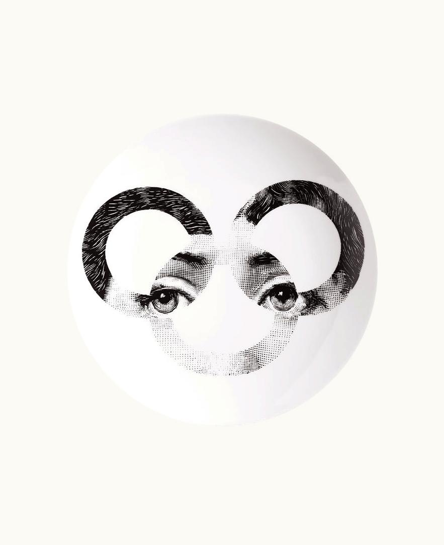 Fornasetti Fornasetti Wall Plate Tema E Variazioni N.58 In White / Black