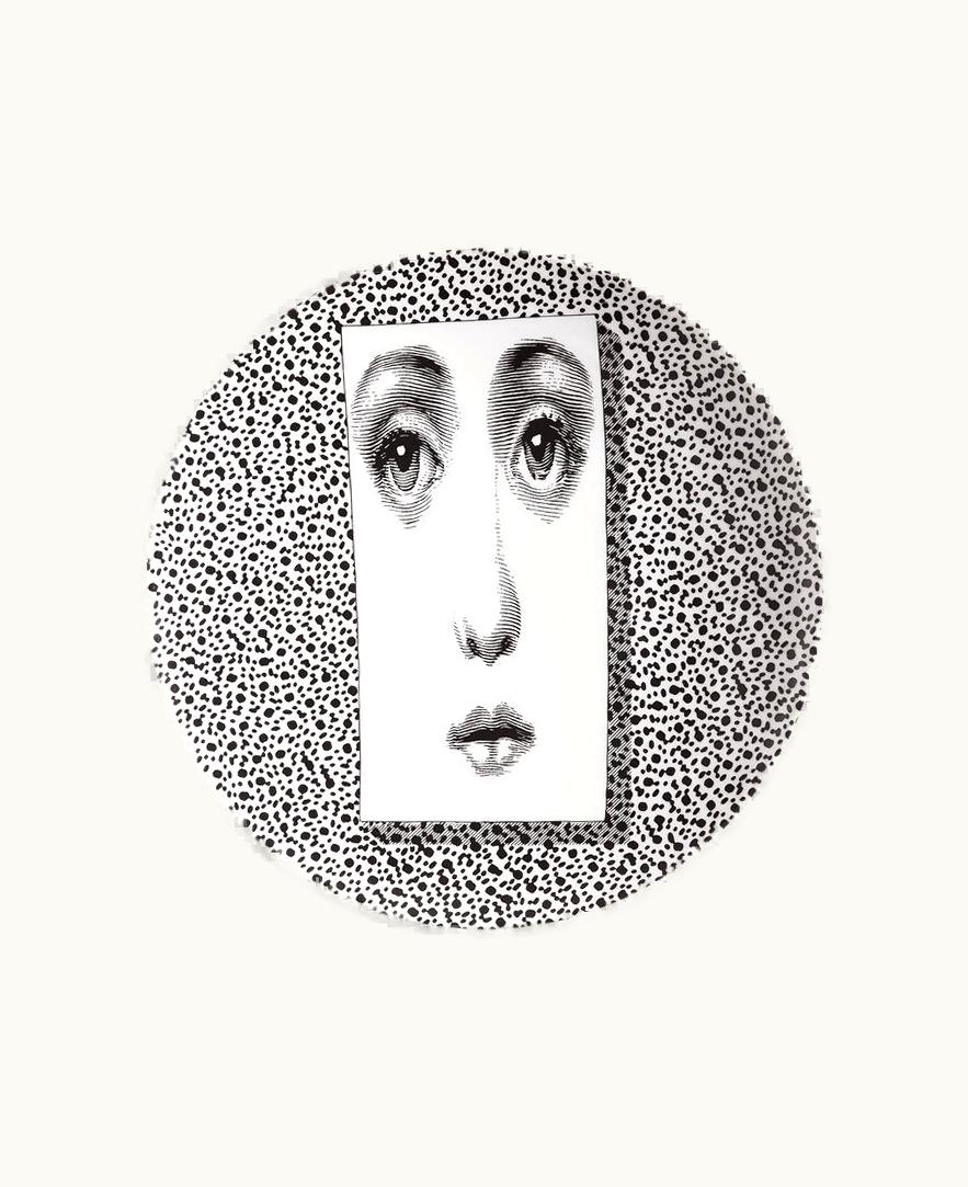 Fornasetti Fornasetti Wall Plate Tema E Variazioni N.310 In White / Black