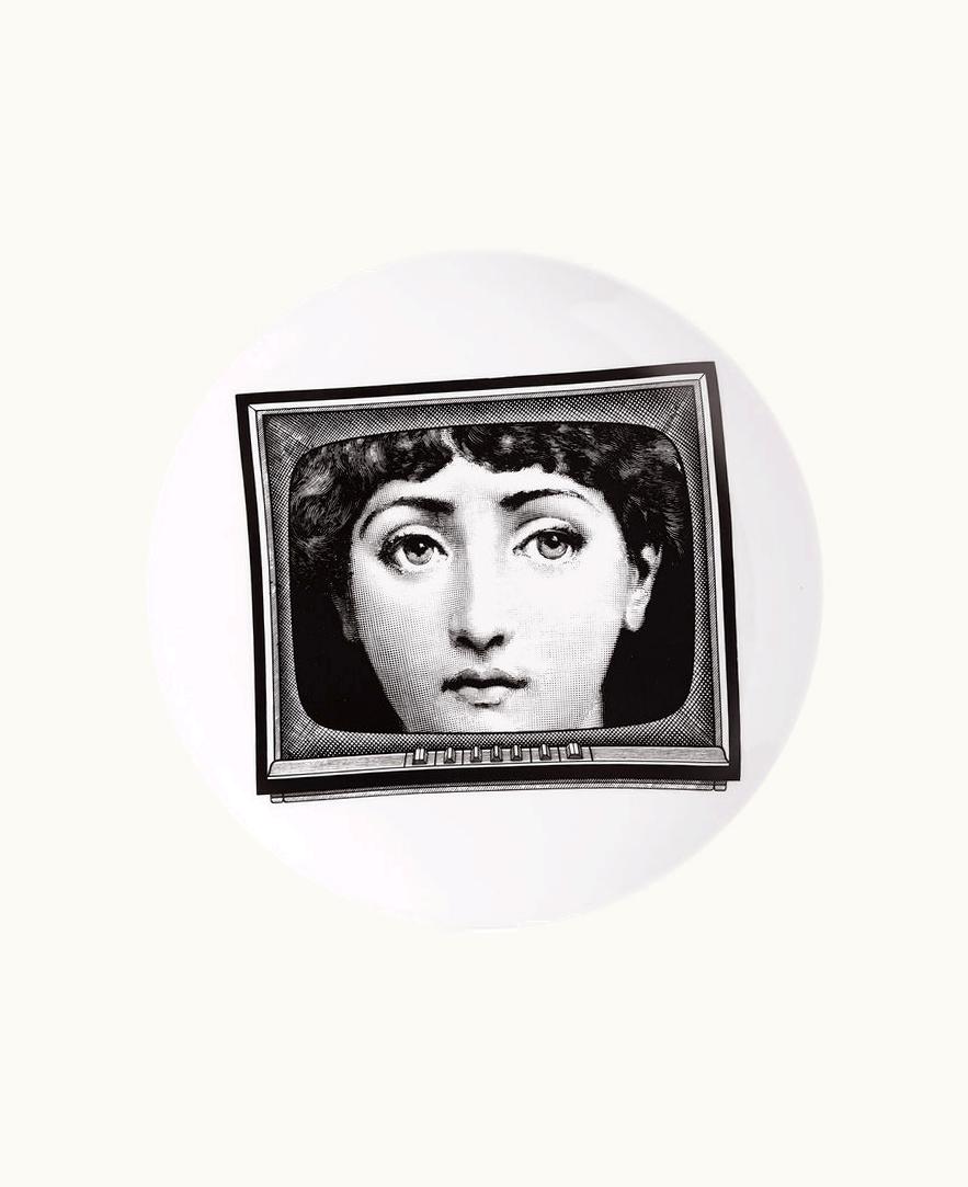 Fornasetti Fornasetti Wall Plate Tema E Variazioni N.265 In White / Black