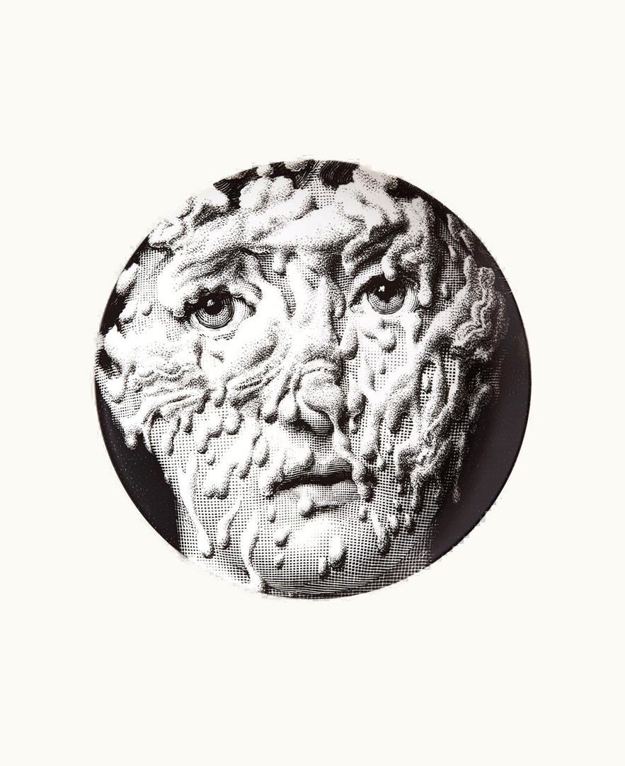 Fornasetti Fornasetti Wall Plate Tema E Variazioni N.142 In White / Black