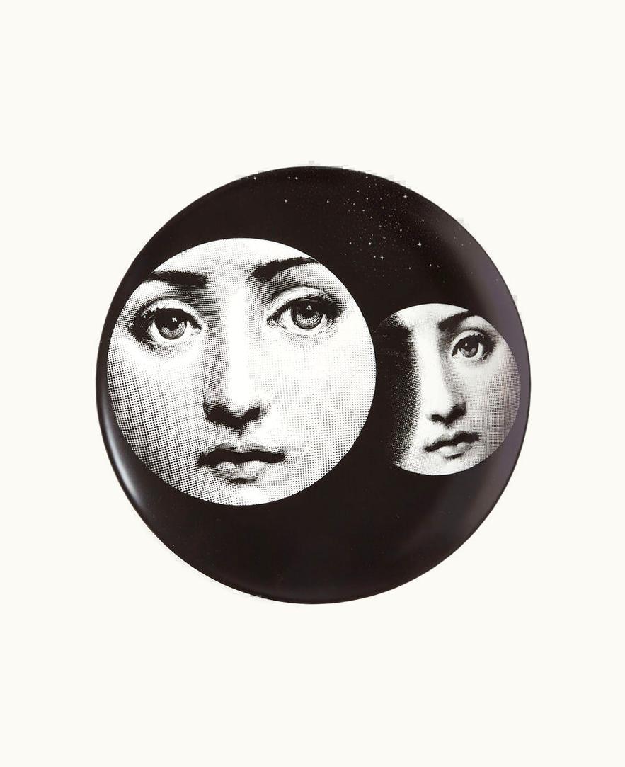 Fornasetti Fornasetti Wall Plate Tema E Variazioni N.150 In White / Black