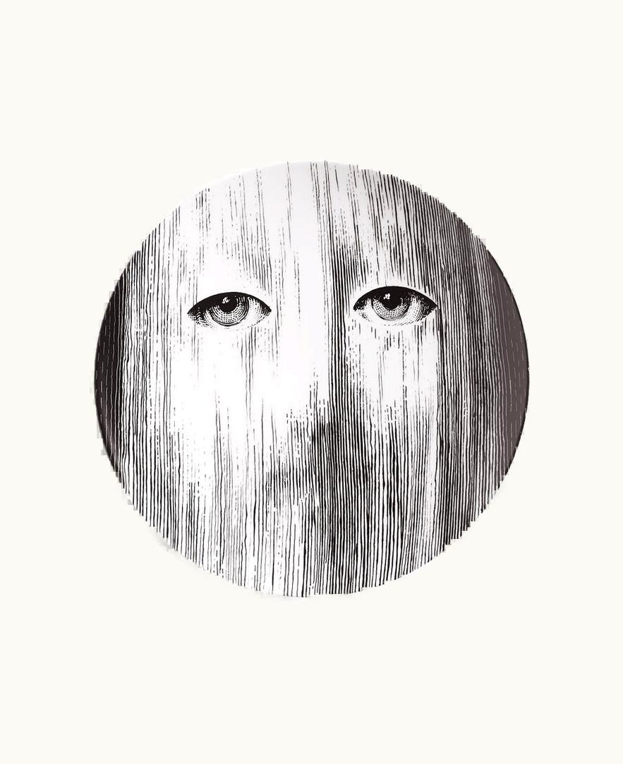 Fornasetti Fornasetti Wall Plate Tema E Variazioni N.176 In White / Black