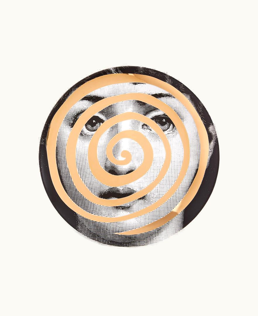 Fornasetti Fornasetti Wall Plate Tema E Variazioni N.18 In White / Black / Gold