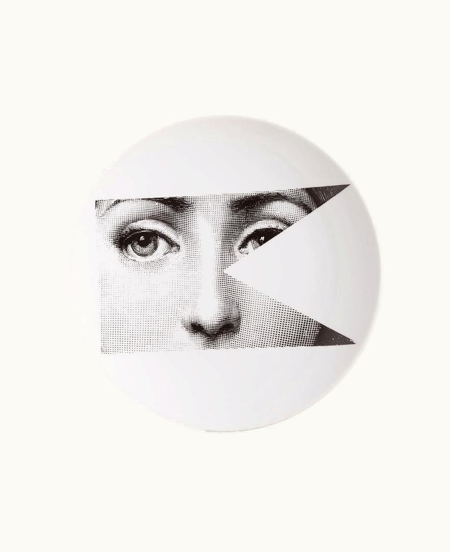 Fornasetti Fornasetti Wall Plate Tema E Variazioni N.50 In White / Black