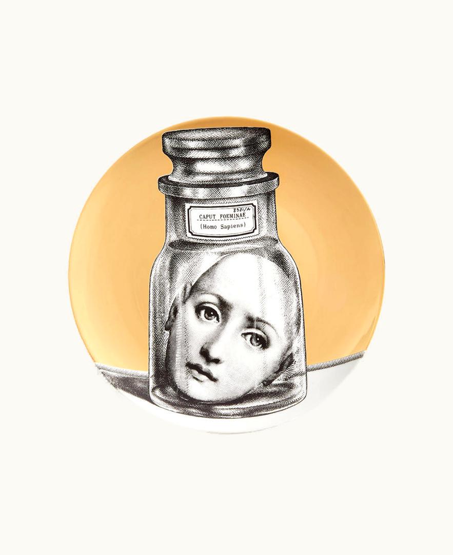 Fornasetti Fornasetti Wall Plate Tema E Variazioni N.166 In White / Black / Gold