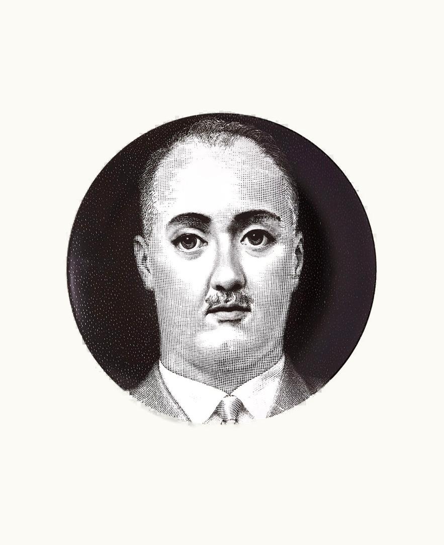 Fornasetti Fornasetti Wall Plate Tema E Variazioni N.257 In White / Black