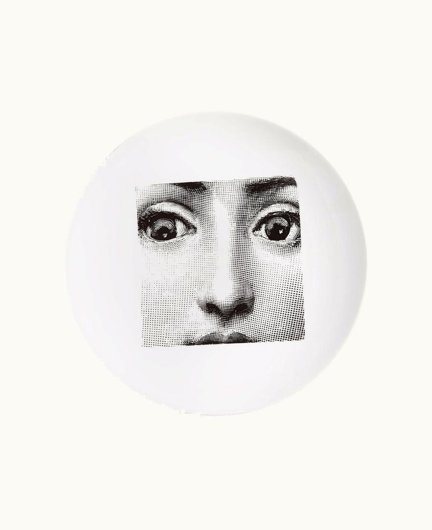 Fornasetti Fornasetti Wall Plate Tema E Variazioni N.49 In White / Black