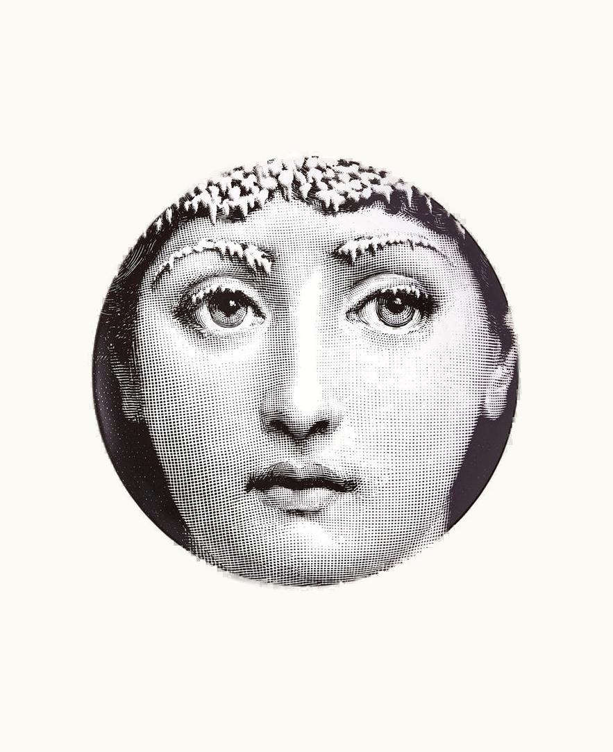 Fornasetti Fornasetti Wall Plate Tema E Variazioni N.241 In White / Black