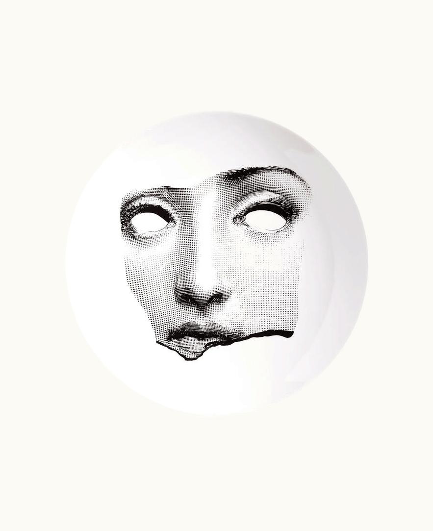 Fornasetti Fornasetti Wall Plate Tema E Variazioni N.64 In White / Black