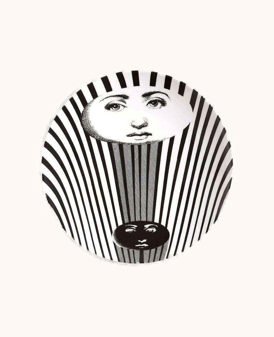 Fornasetti Fornasetti Wall Plate Tema E Variazioni N.314 In White / Black