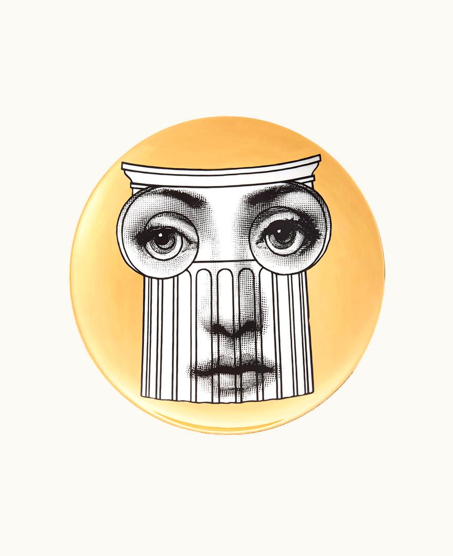 Fornasetti Fornasetti Wall Plate Tema E Variazioni N.278 In White / Black / Gold