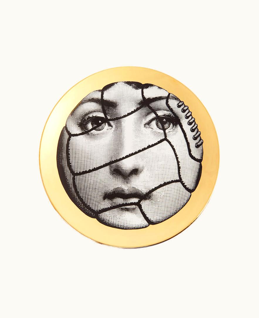 Fornasetti Fornasetti Wall Plate Tema E Variazioni N.117 In White / Black / Gold