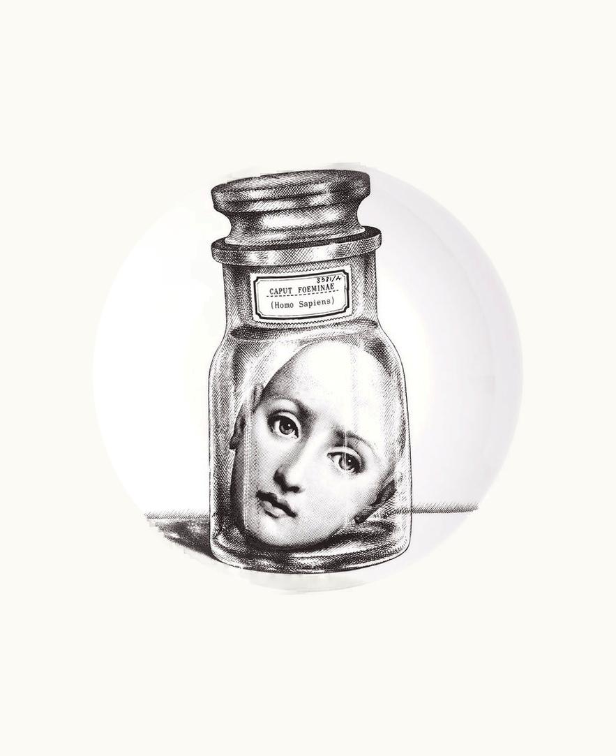 Fornasetti Fornasetti Wall Plate Tema E Variazioni N.166 In White / Black