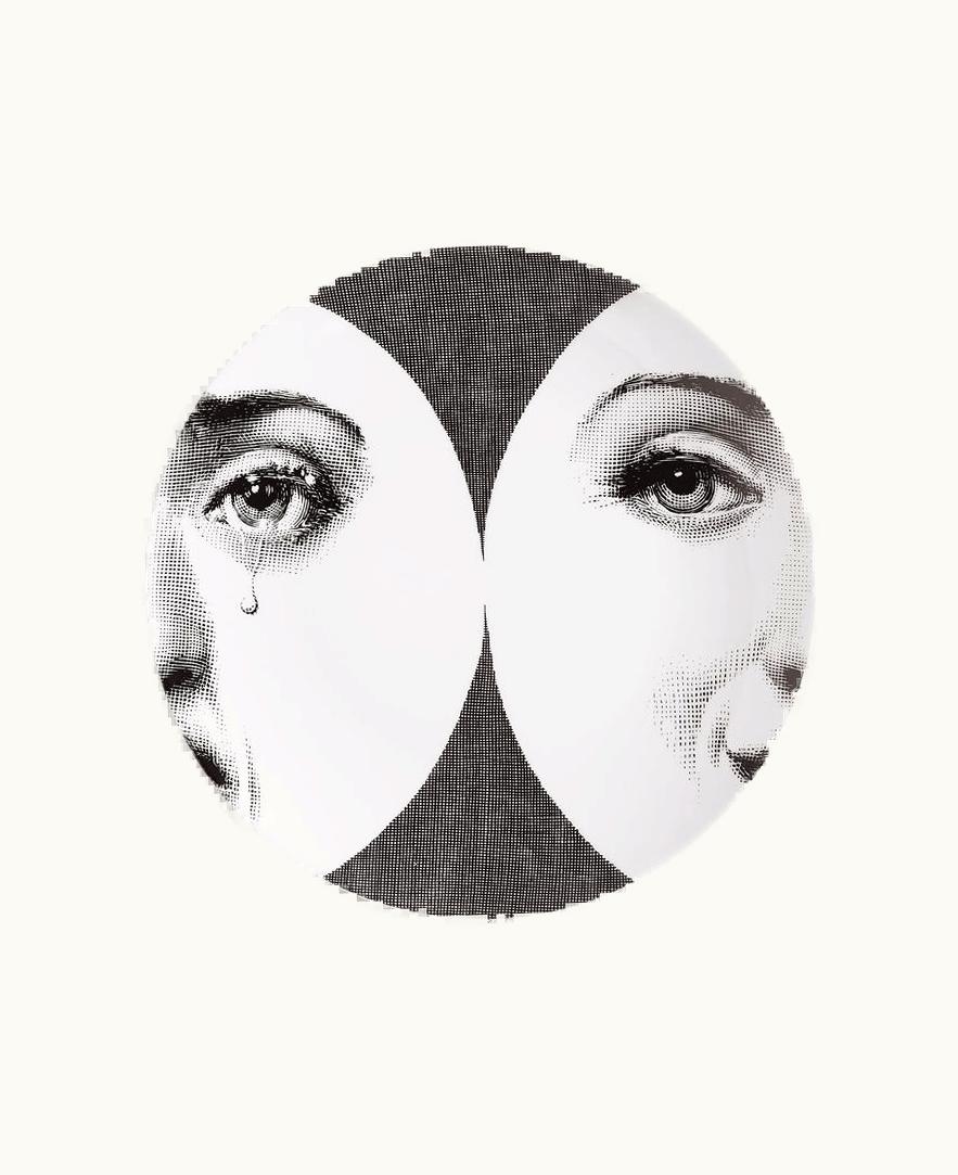 Fornasetti Fornasetti Wall Plate Tema E Variazioni N.280 In White / Black