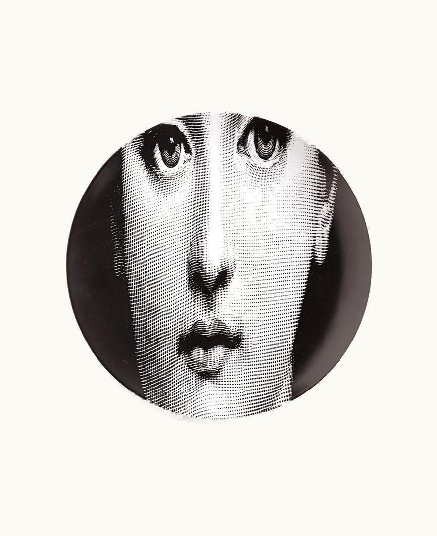 Fornasetti Fornasetti Wall Plate Tema E Variazioni N.52 In White / Black