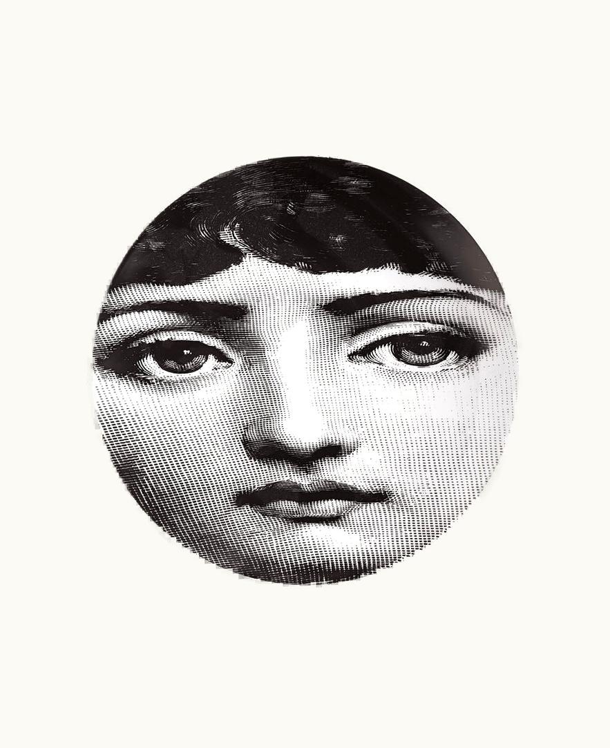 Fornasetti Fornasetti Wall Plate Tema E Variazioni N.54 In White / Black