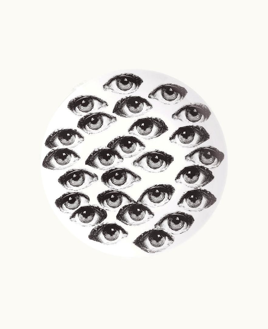 Fornasetti Fornasetti Wall Plate Tema E Variazioni N.168 In White / Black