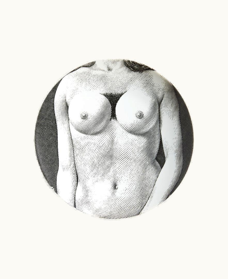 Fornasetti Fornasetti Wall Plate Tema E Variazioni N.340 In White / Black