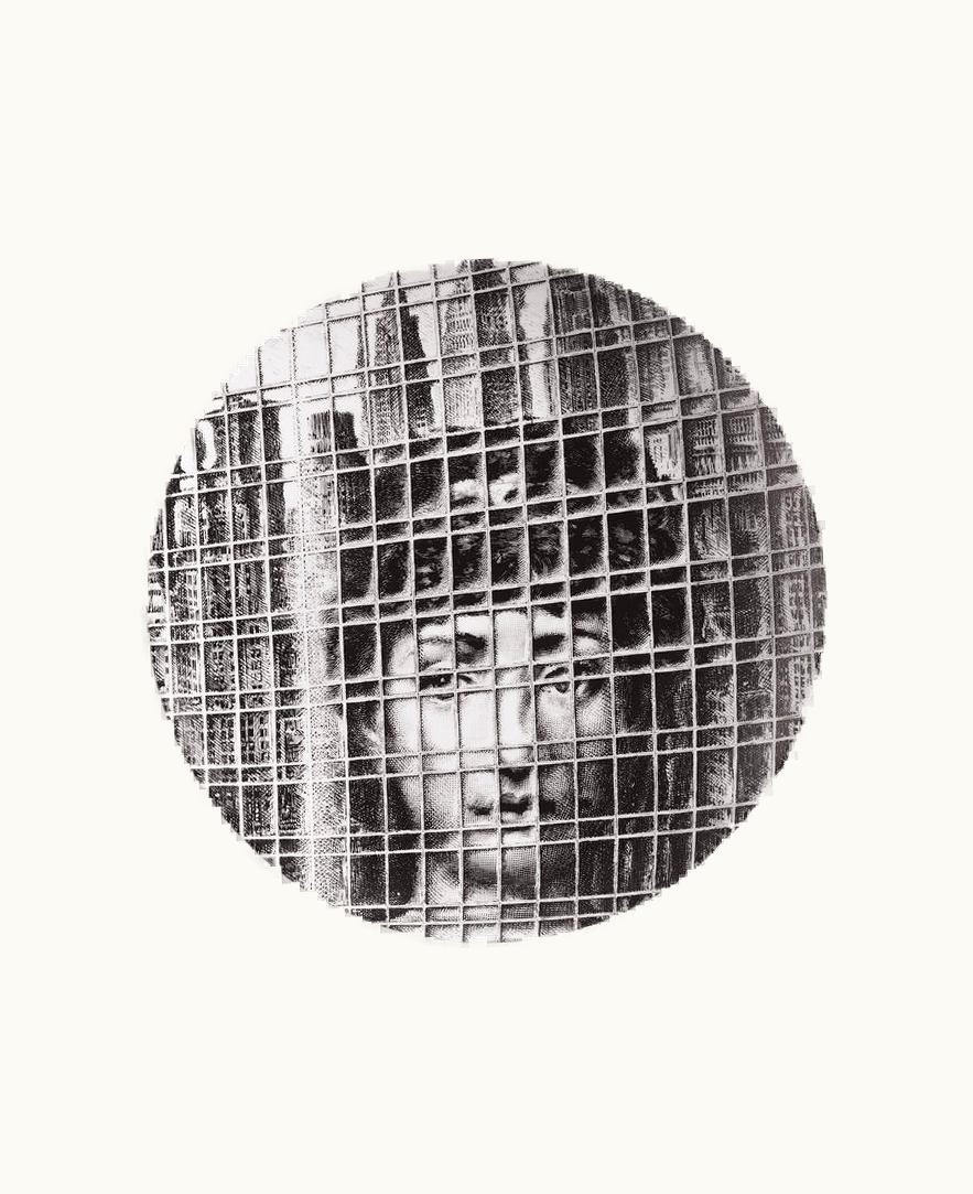 Fornasetti Fornasetti Wall Plate Tema E Variazioni N.129 In White / Black