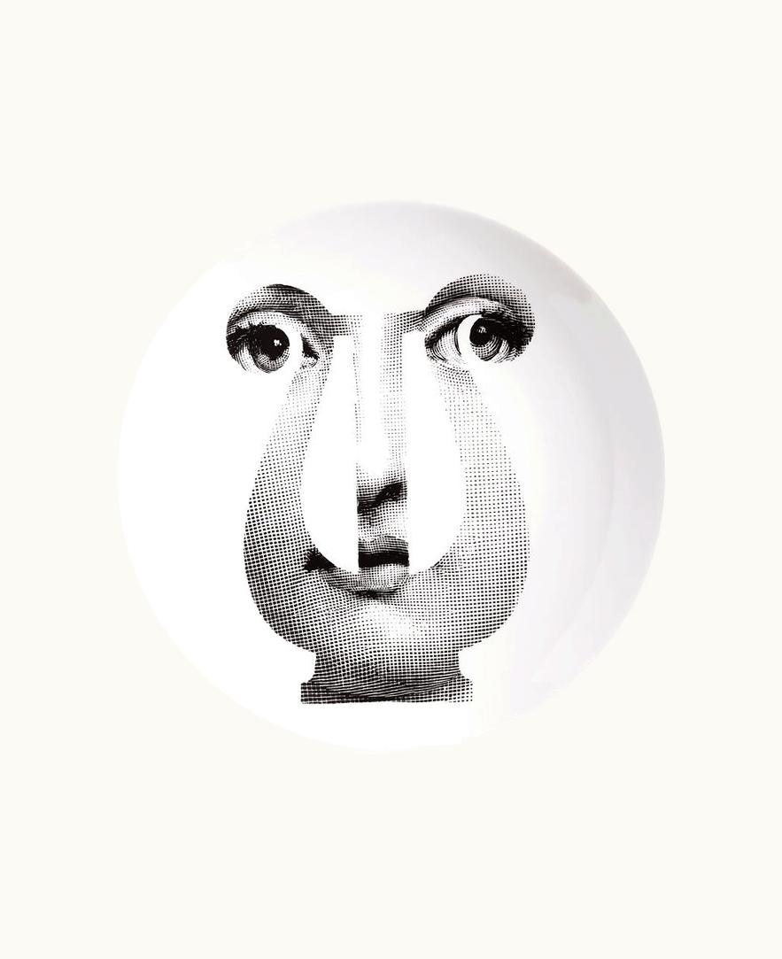 Fornasetti Fornasetti Wall Plate Tema E Variazioni N.56 In White / Black