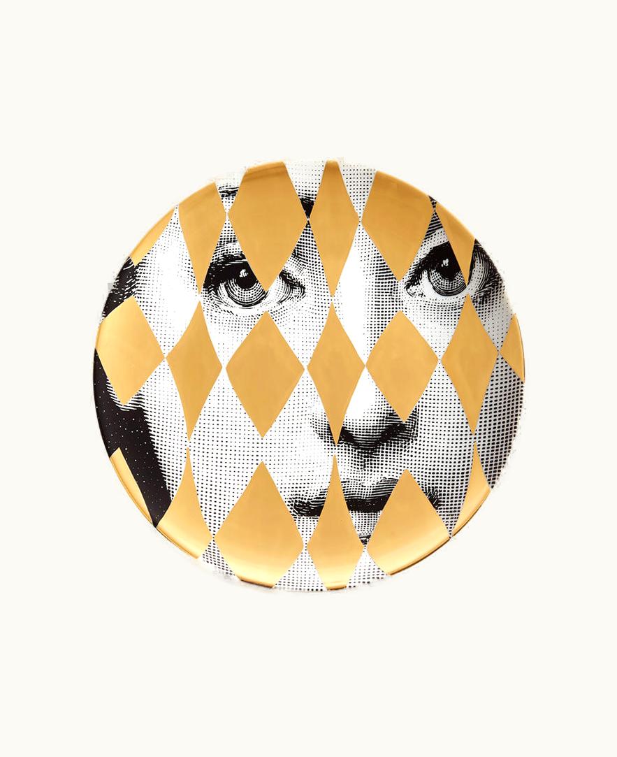 Fornasetti Fornasetti Wall Plate Tema E Variazioni N.368 In White / Black / Gold