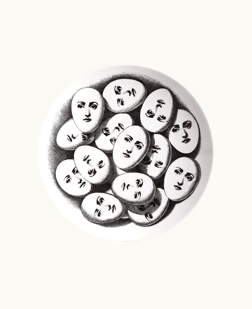 Fornasetti Fornasetti Wall Plate Tema E Variazioni N.187 In White / Black