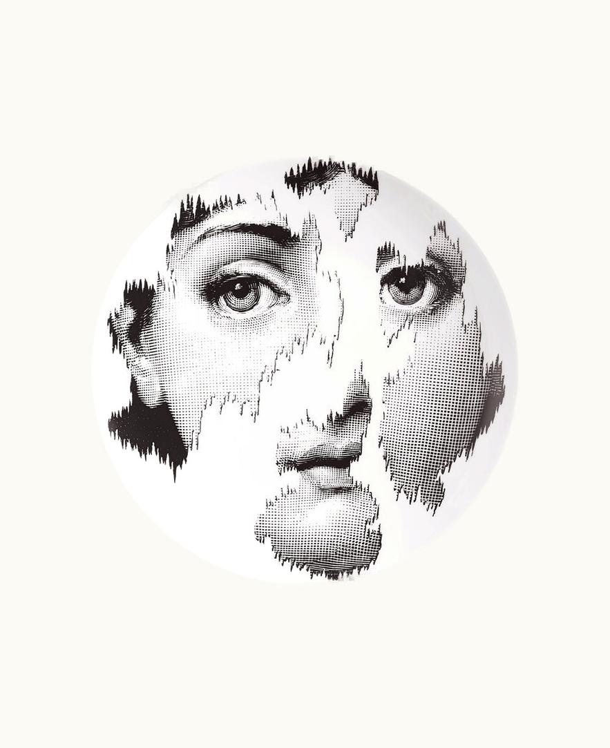 Fornasetti Fornasetti Wall Plate Tema E Variazioni N.115 In White / Black