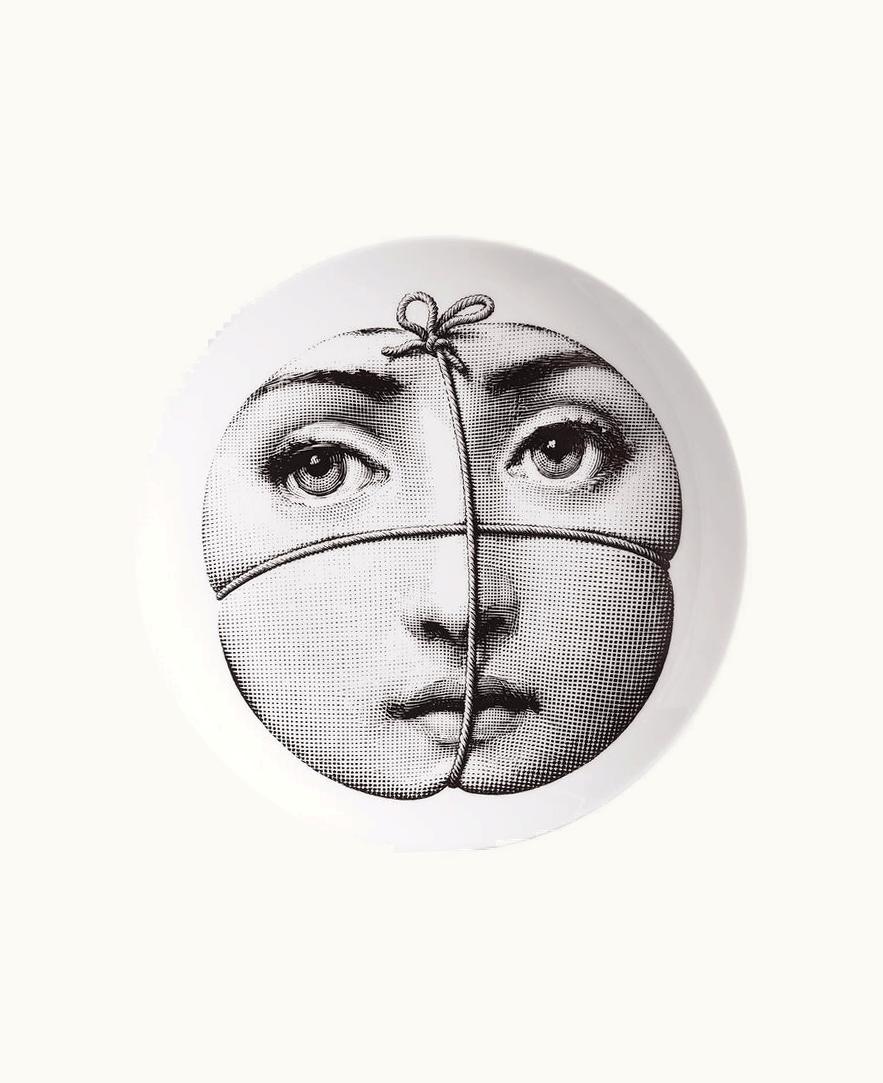 Fornasetti Fornasetti Wall Plate Tema E Variazioni N.135 In White / Black