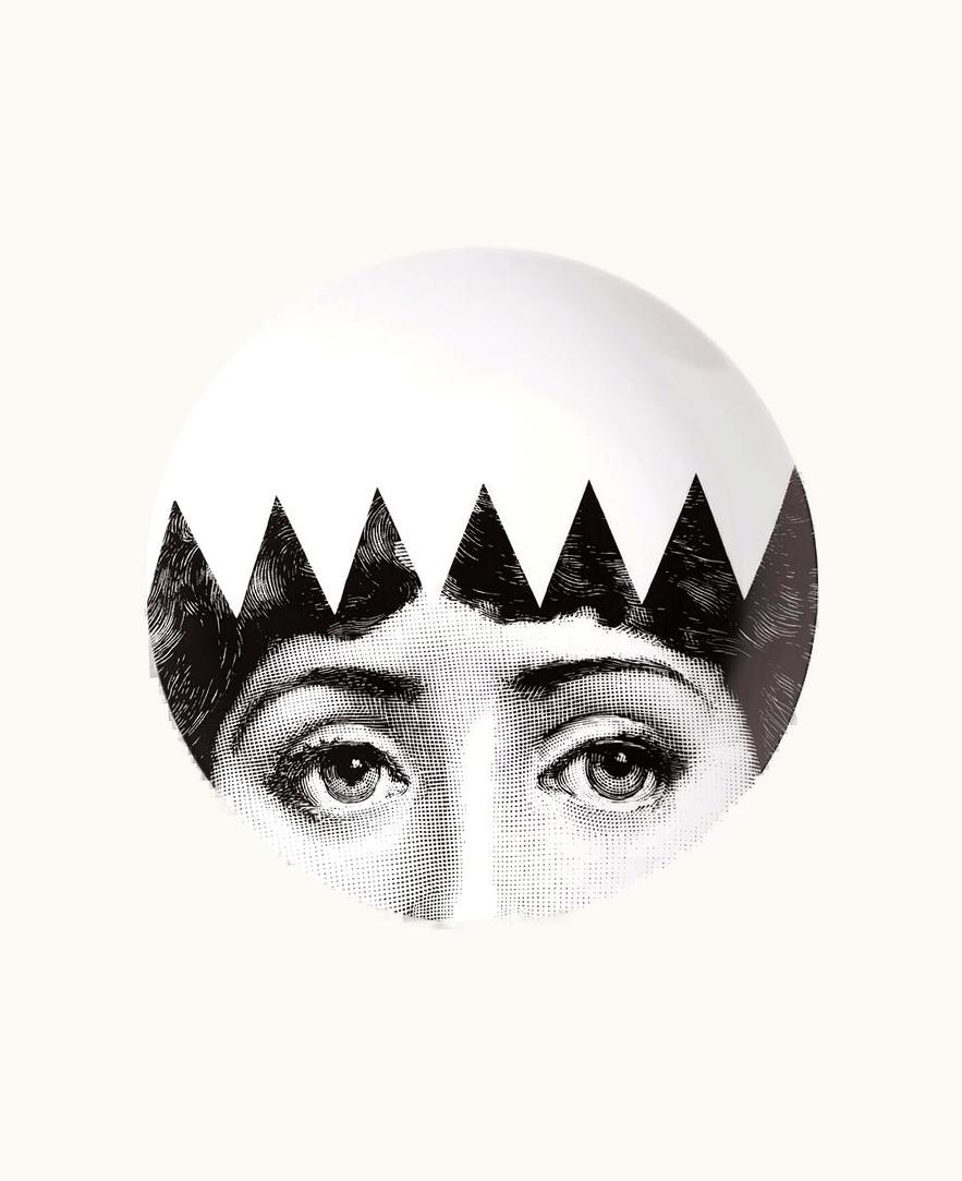 Fornasetti Fornasetti Wall Plate Tema E Variazioni N.62 In White / Black