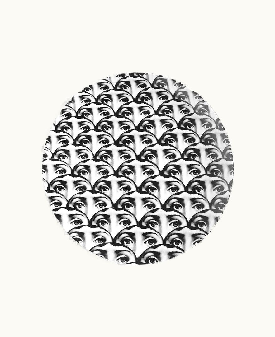 Fornasetti Fornasetti Wall Plate Tema E Variazioni N.224 In White / Black