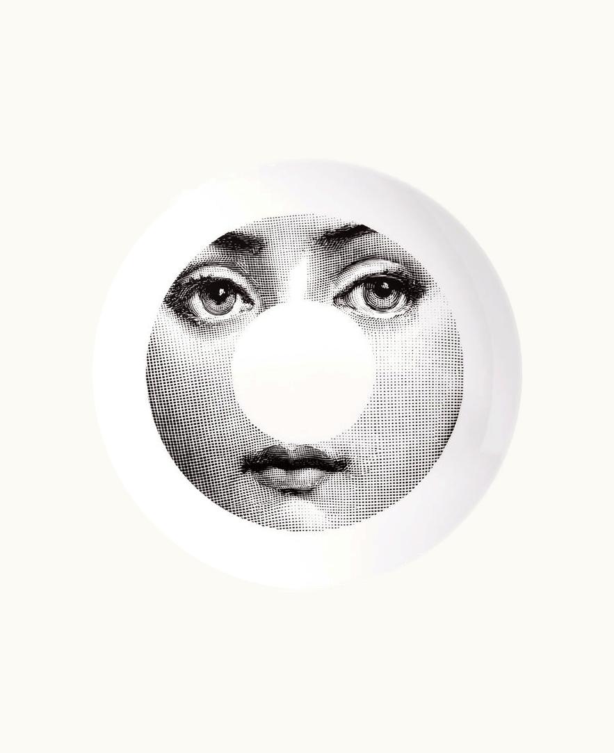 Fornasetti Fornasetti Wall Plate Tema E Variazioni N.63 In White / Black