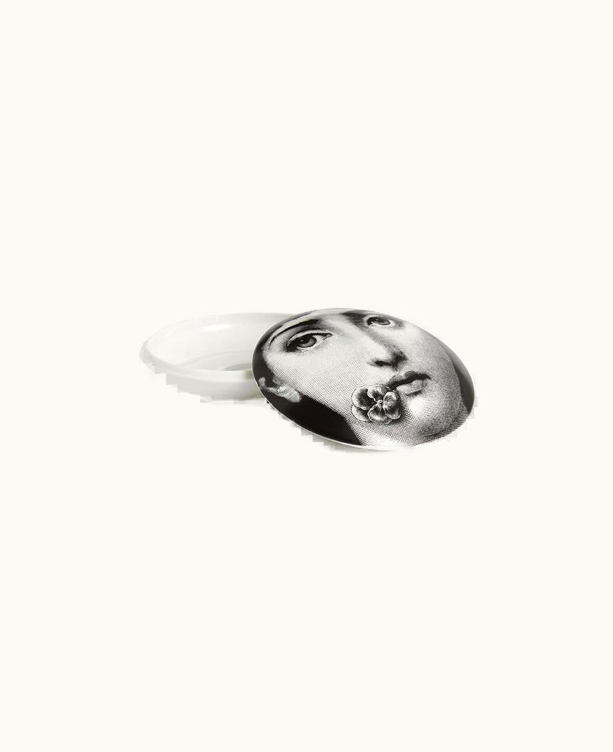 Fornasetti Fornasetti Round Box Tema E Variazioni N.137 In White / Black