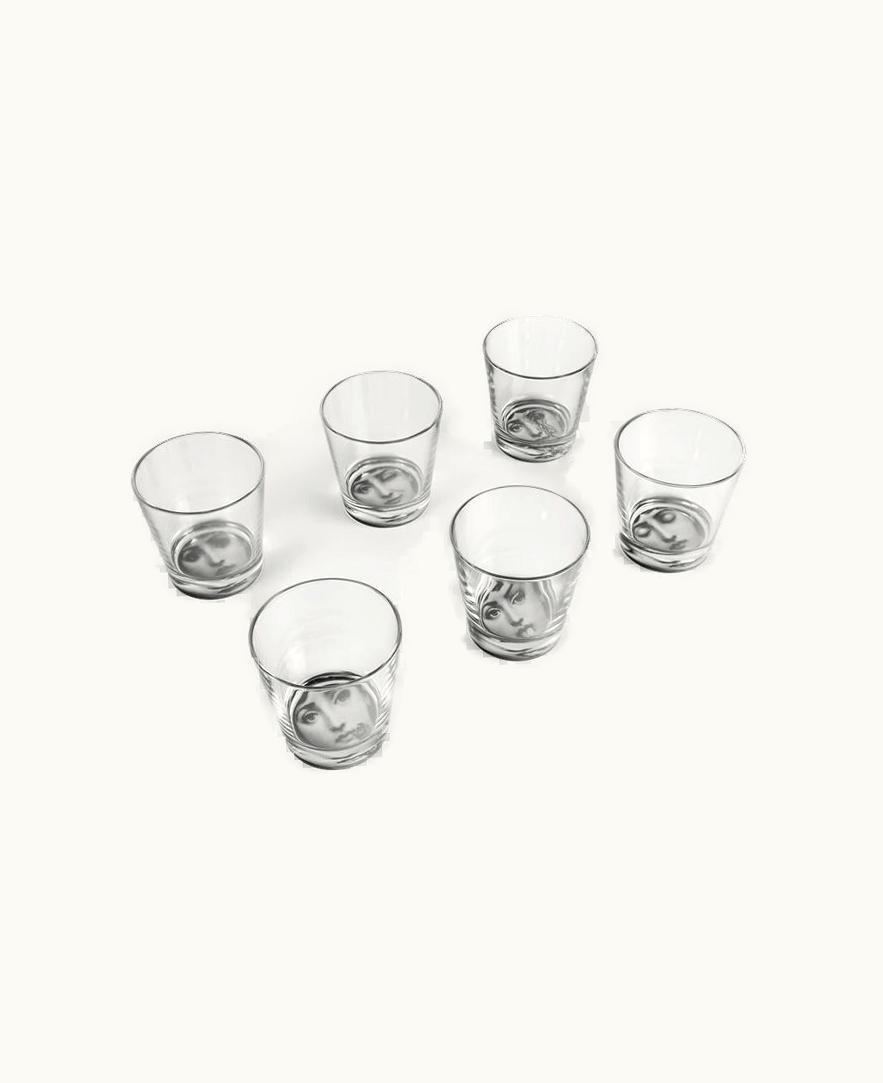 Fornasetti Fornasetti Set 6 Glasses Tema E Variazioni In Black