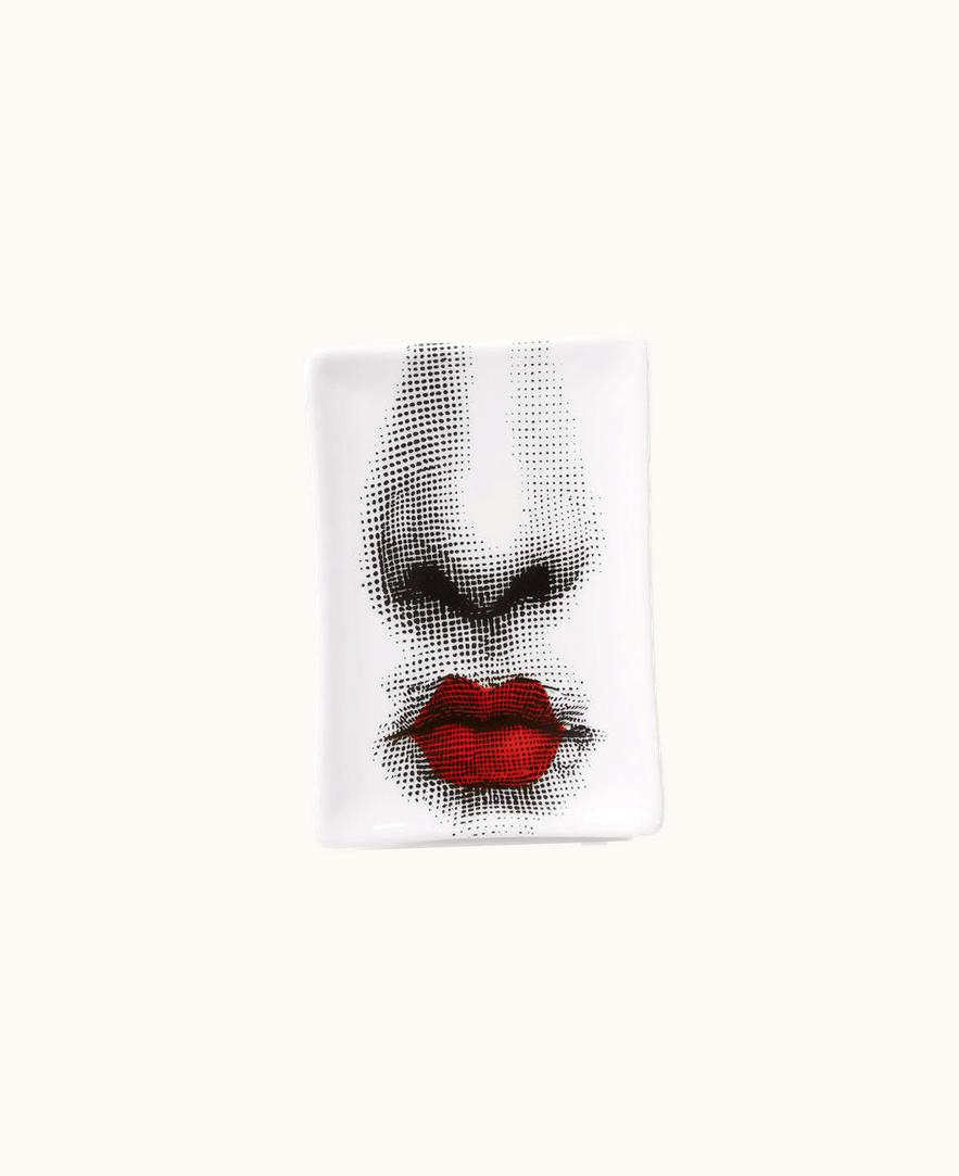 Fornasetti Fornasetti Ashtray Bacio In White / Black / Red