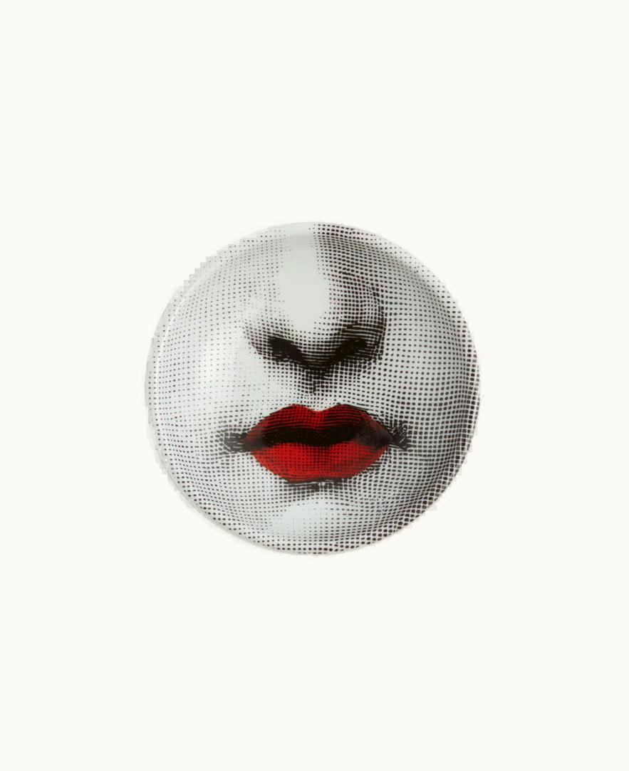 Fornasetti Fornasetti Ashtray Red Lips - Tema E Variazioni N.397 In White / Black / Red
