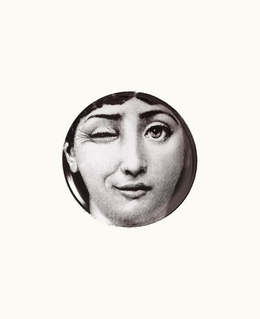 Fornasetti Fornasetti Coaster Tema E Variazioni N.130 In White / Black