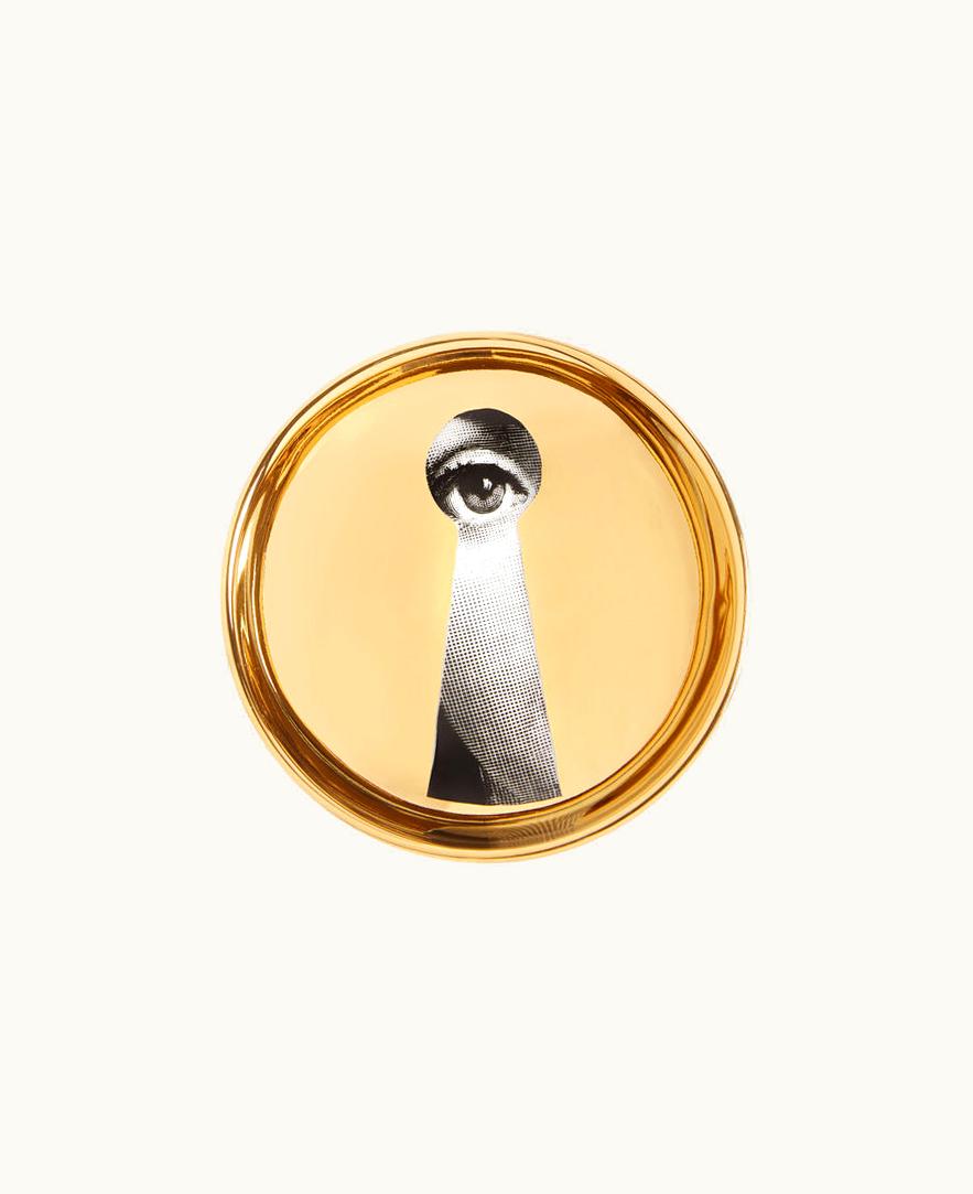 Fornasetti Fornasetti Ashtray Tema E Variazioni N.14 In White / Black / Gold