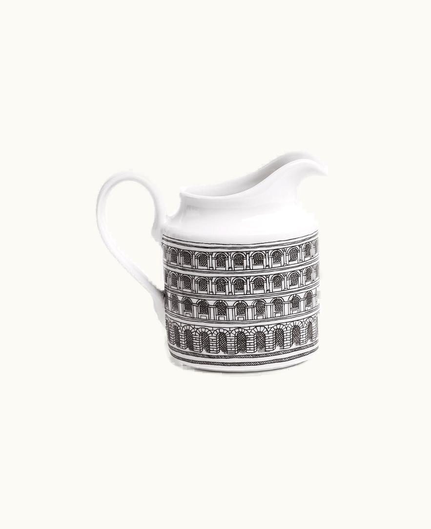 Fornasetti Fornasetti Milk Jug Architettura In White / Black