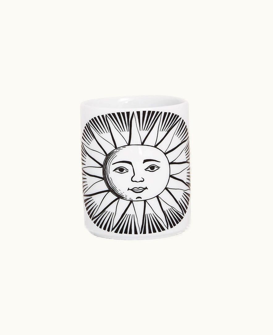 Fornasetti Fornasetti Pencil Holder Sole In White / Black