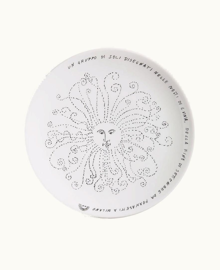 Fornasetti Fornasetti Plate Solitario In White / Black P11X900FOR21BIA