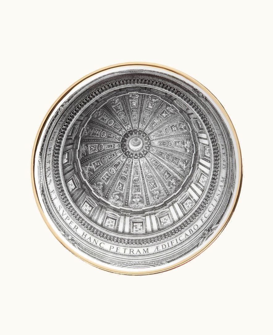 Fornasetti Fornasetti Plate Cupola San Pietro In White / Black / Gold