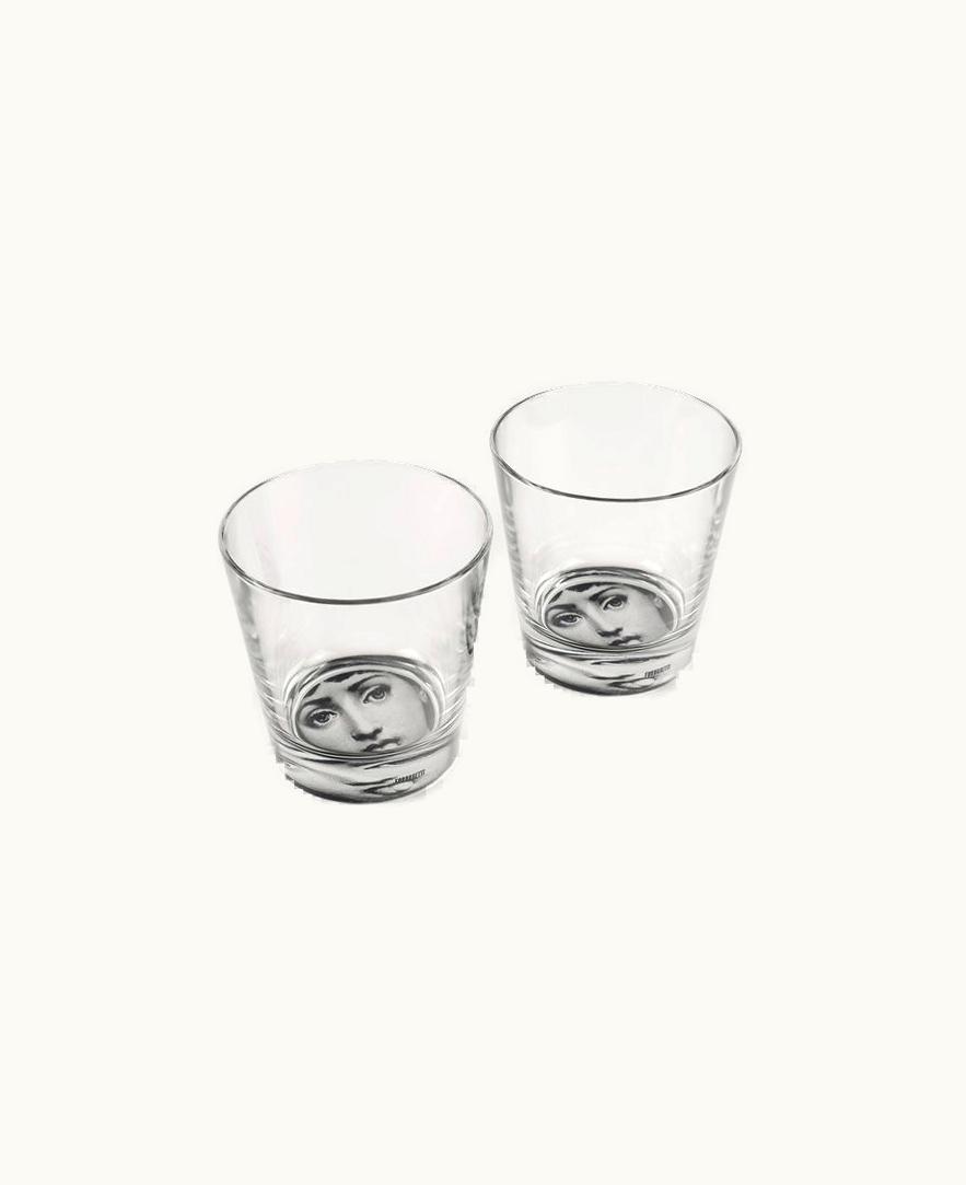 Fornasetti Fornasetti 2 Glasses Set Tema E Variazioni In Black G40X0822FOR23NER