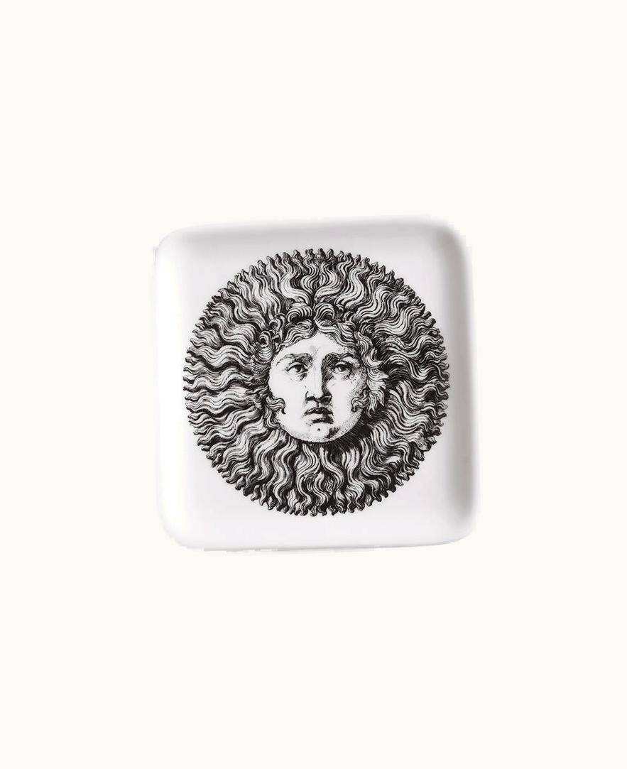 Fornasetti Fornasetti Ashtray Re Sole In White / Black P36X192FOR21BIA
