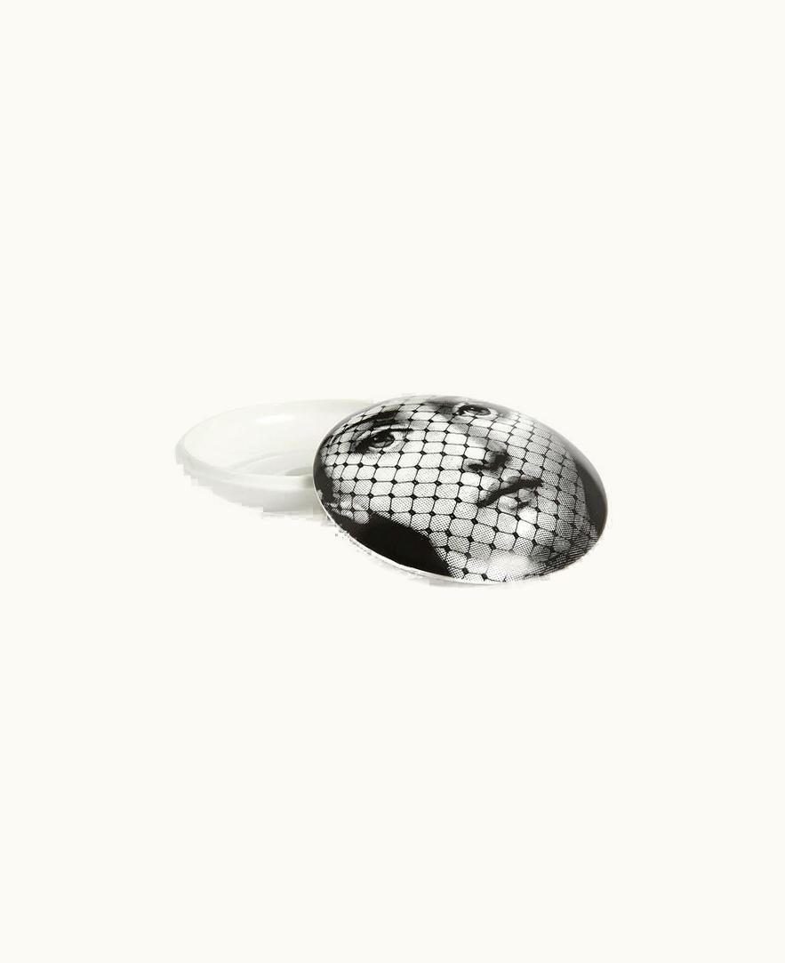 Fornasetti Fornasetti Round Box Tema E Variazioni N.78 In White / Black