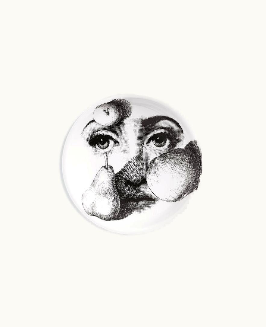 Fornasetti Fornasetti Ashtray Tema E Variazioni N.218 In White / Black