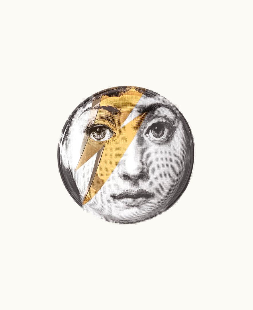 Fornasetti Fornasetti Ashtray Tema E Variazioni N.375 In White / Black / Gold