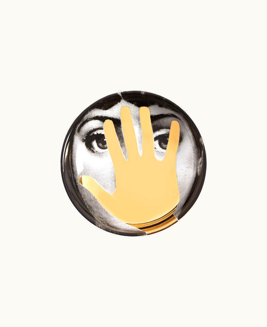 Fornasetti Fornasetti Ashtray Tema E Variazioni N.16 In White / Black / Gold