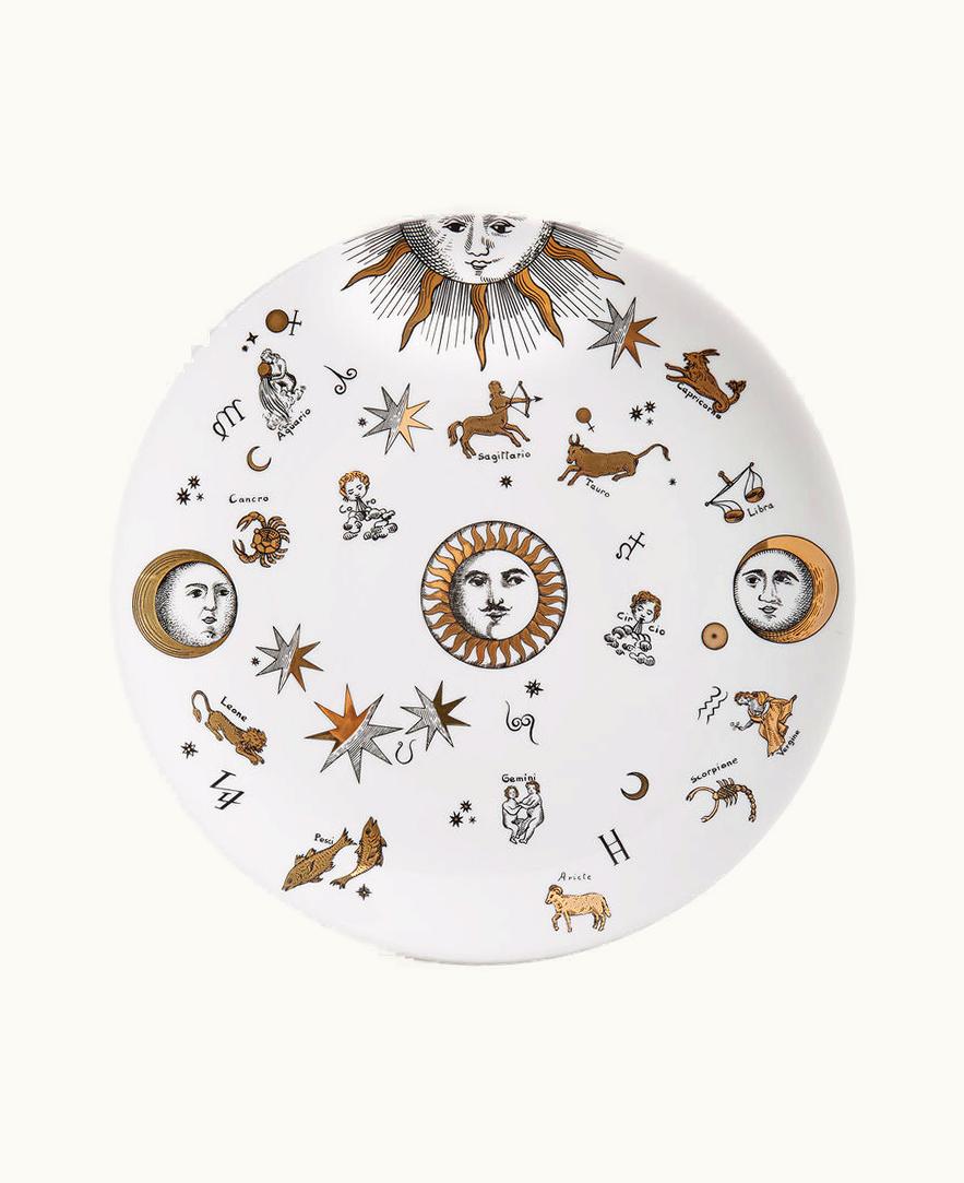 Fornasetti Fornasetti Plate Astronomici In White / Black / Gold P11Z300FOR21ORO